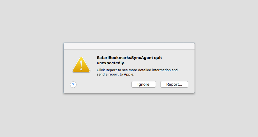SafariBookmarksSyncAgent quit unexpectedly. [FIX]
