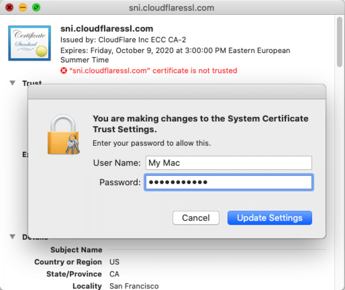 firefox connection untrusted for every page mac