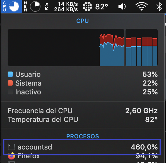 High CPU Usage Accountsd Mac