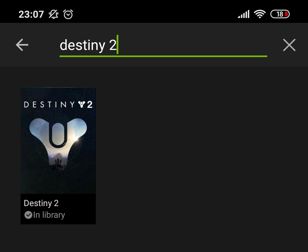 Destiny 2 GeForce Now search