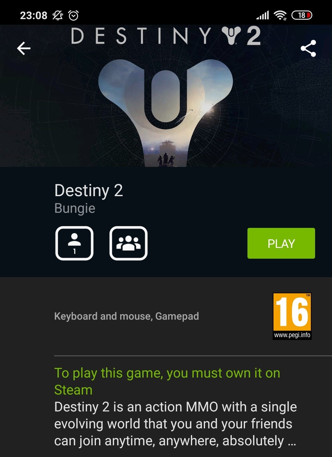 Destiny 2 in GeForce Now