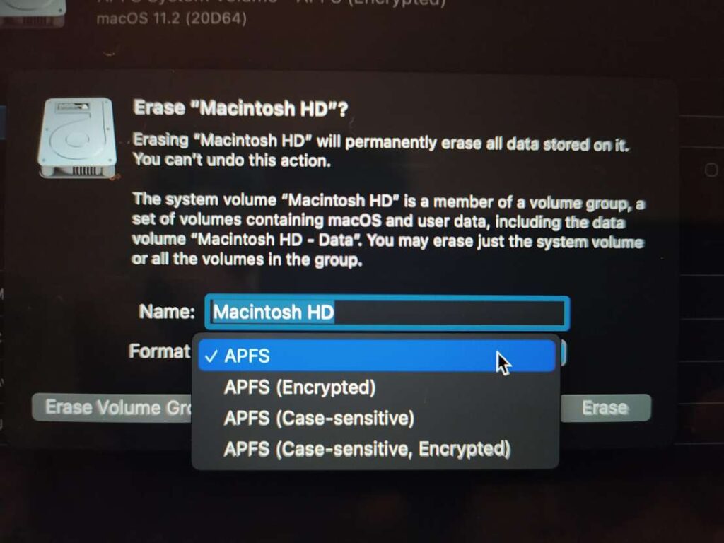 apfs vs mac os extended