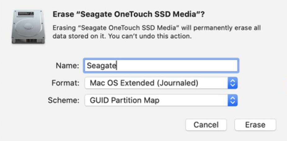 mac os extended journaled encrypted vs capacity