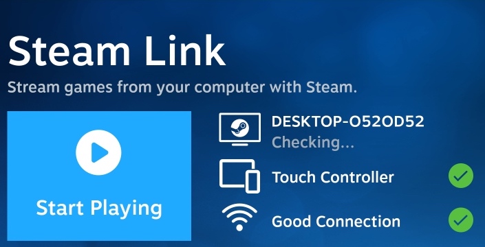 Steam Link Start Playing screen