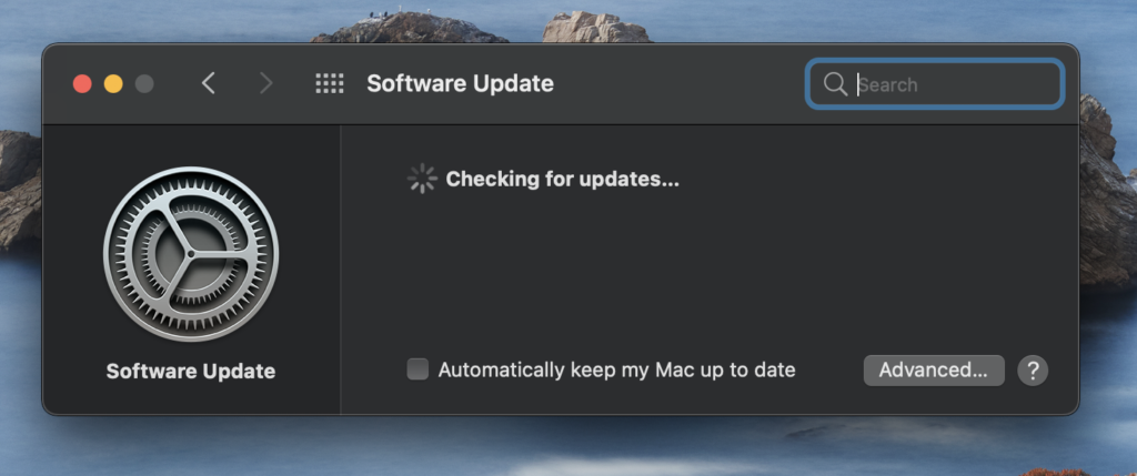 macbook software update frozen on restart