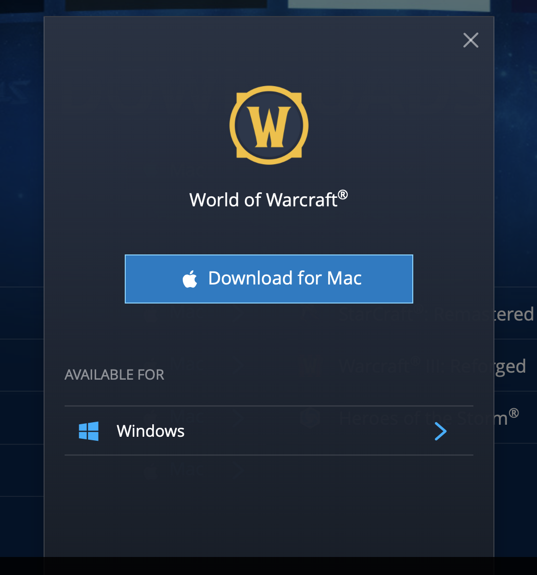 put wow on hdd for mac