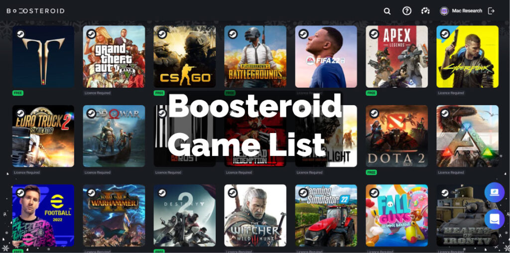 list of games available on boosteroid