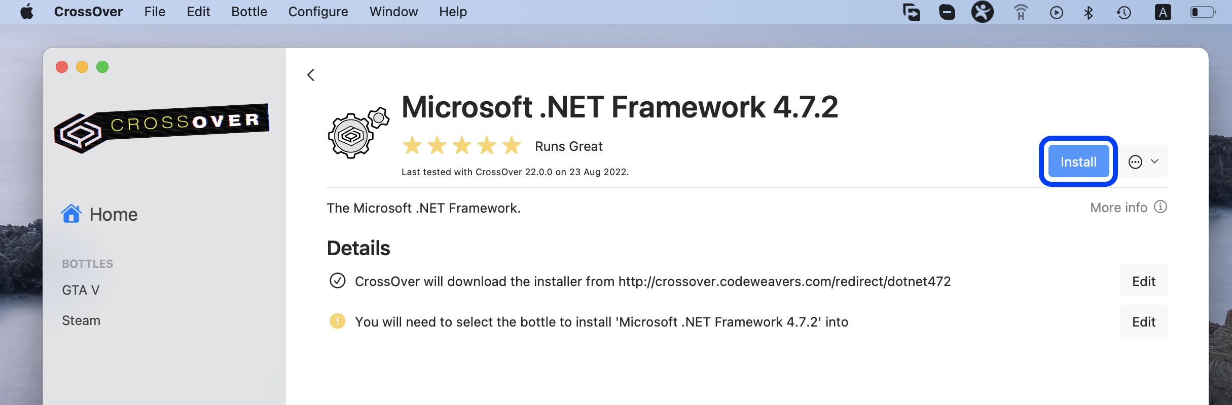 CrossOver Net Framework
