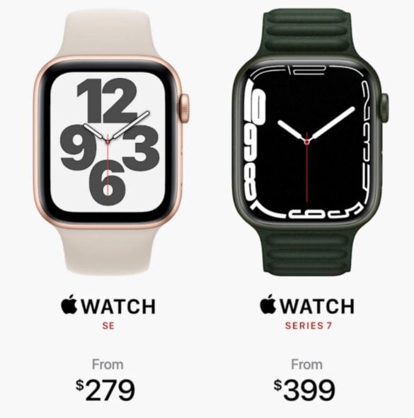 Apple Watch SE vs Apple Watch Series 7
