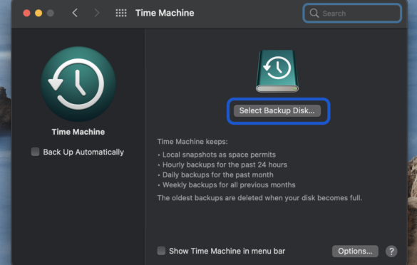 How to set up a Time Machine backup for Mac? screen 5