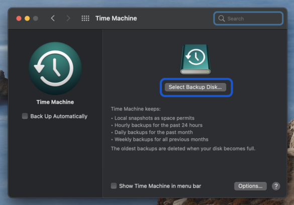 How to set up a Time Machine backup for Mac? screen 5