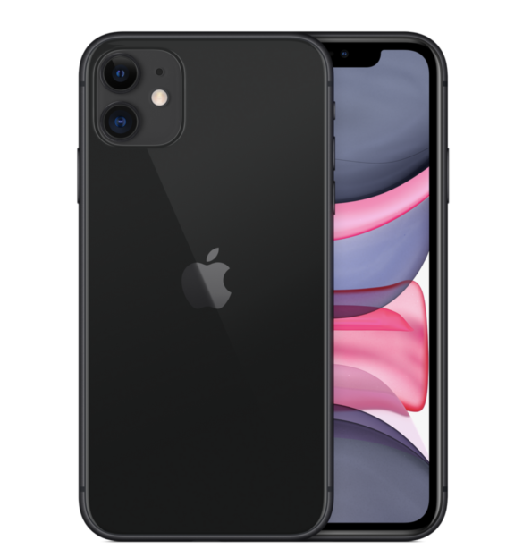 The iPhone 11 a more modern all-screen look with a front-camera cutout.