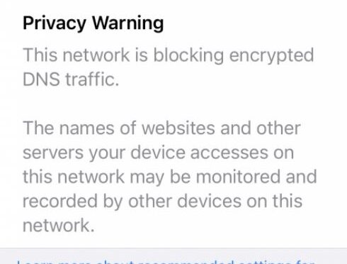 Network blocking encrypted DNS traffic Fix