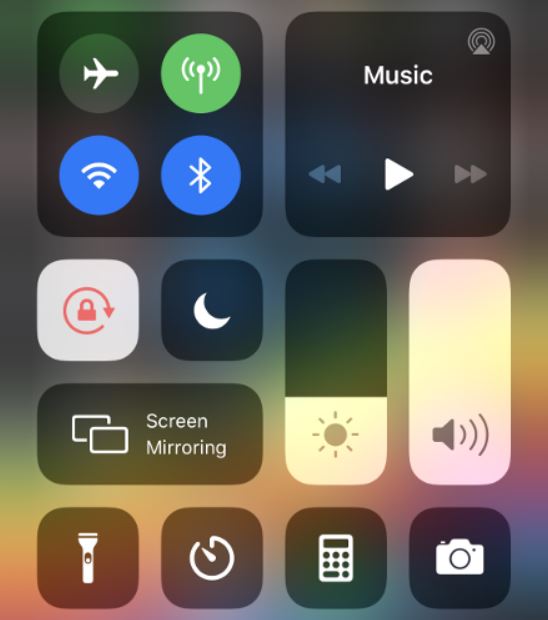 iPhone Control Center