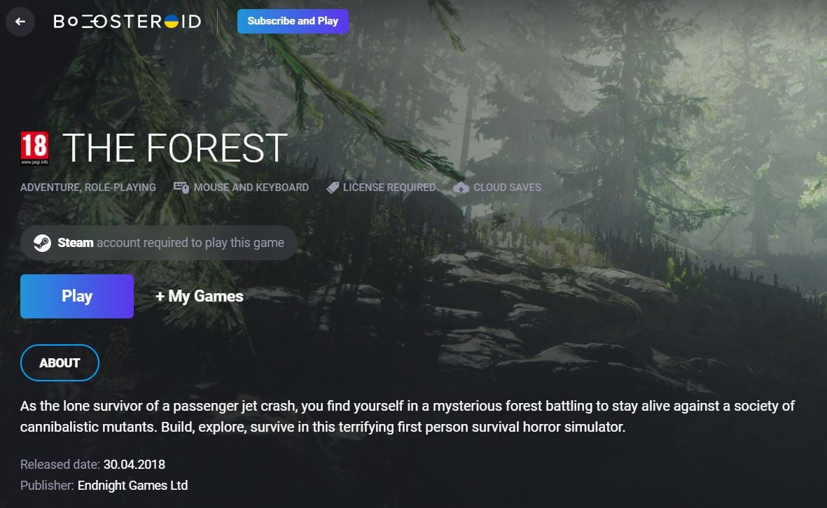 The Forest Boosteroid page