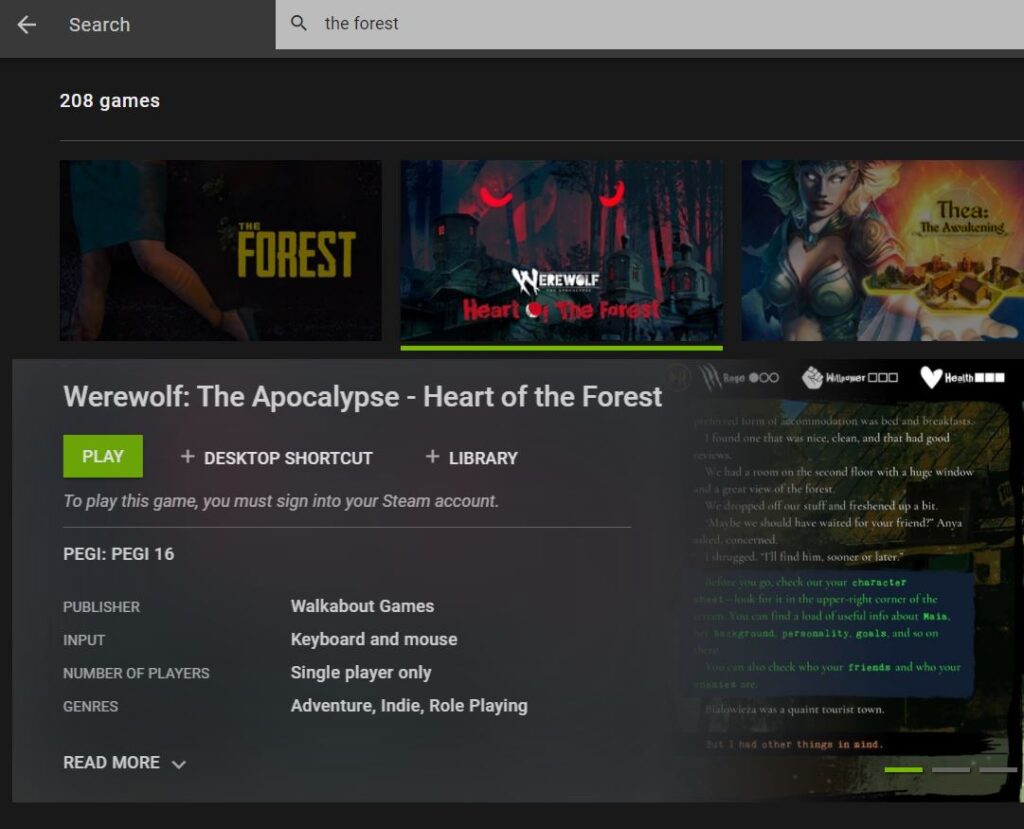 The Forest GeForce Now