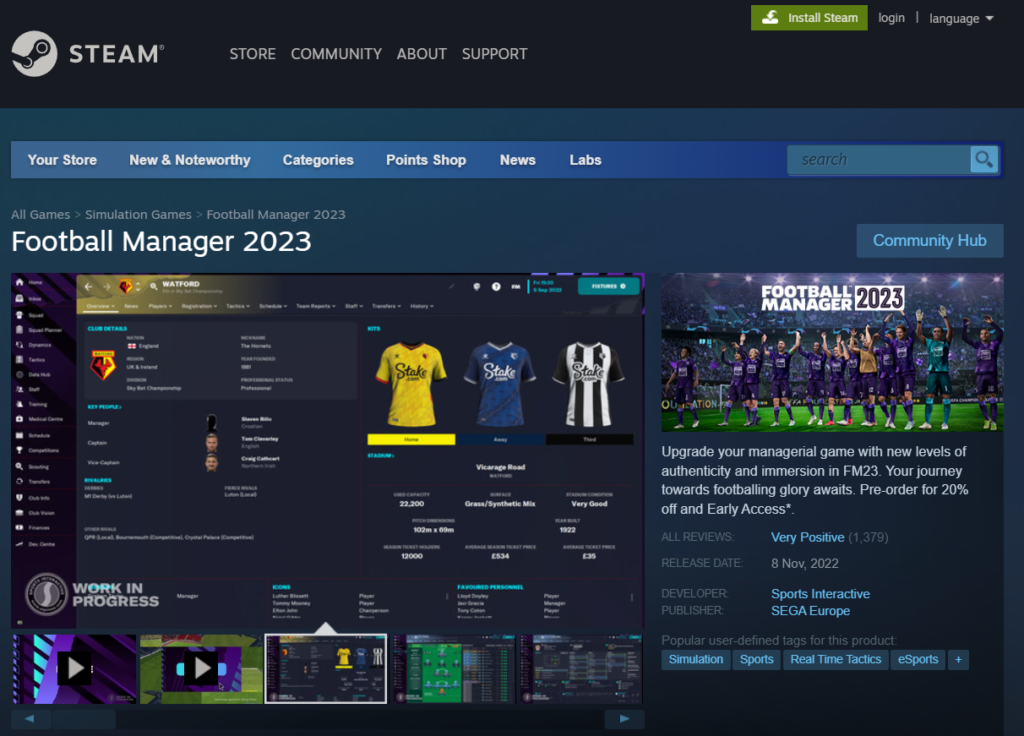 Play football manager 23 on macOS with Steam