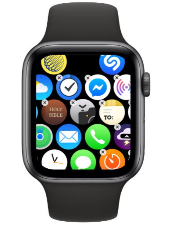 delete apple watch app grid view
