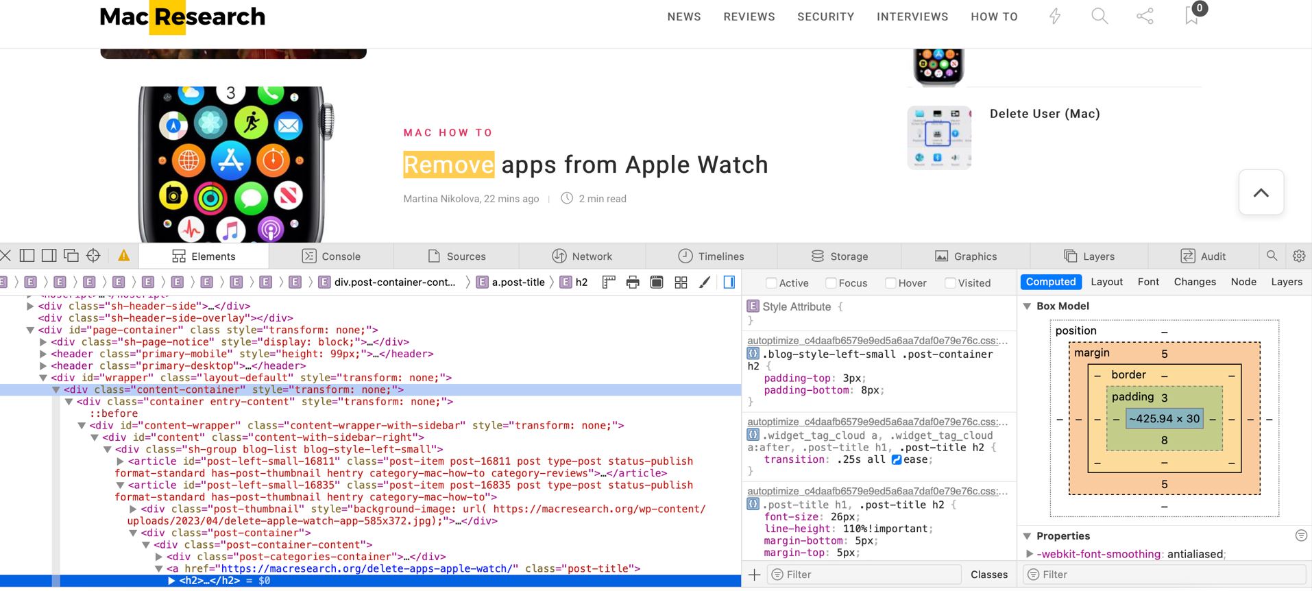 How to inspect element in Mac Safari