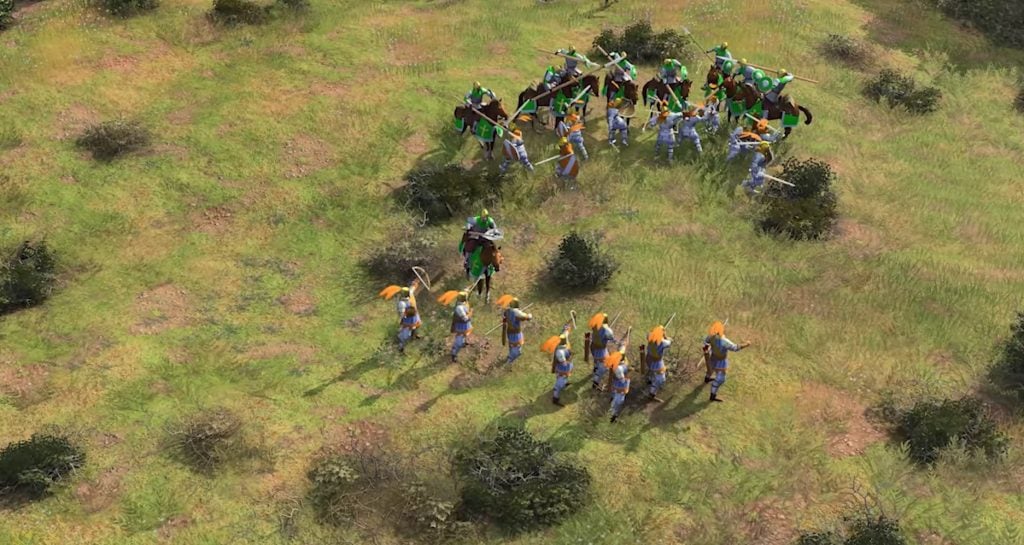 Age of Empires 4 army battle on MacBook