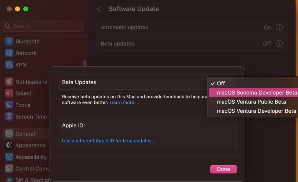 macos sonoma developer beta