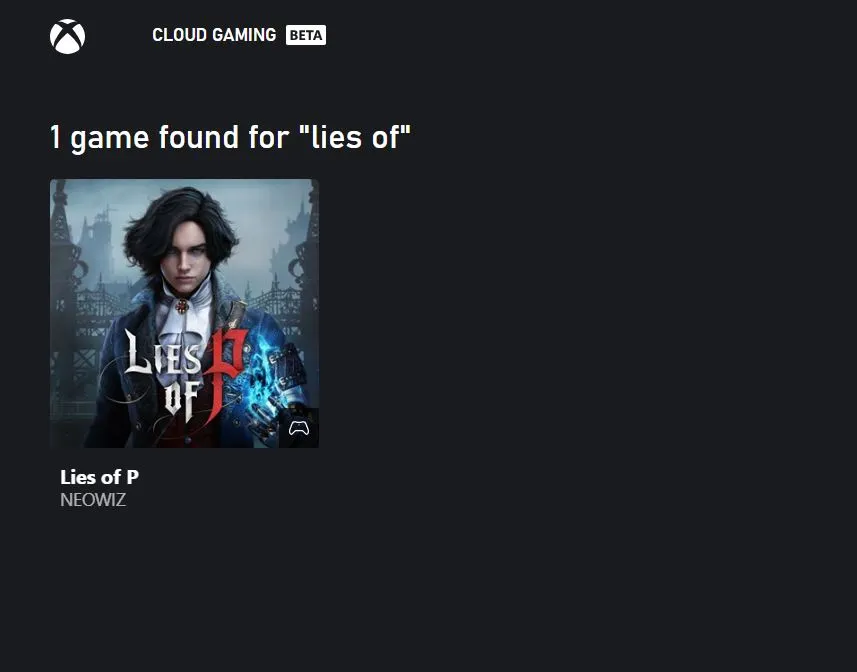 play lies of p with xbox cloud gaming