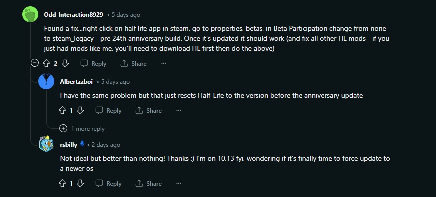 Half-Life Reddit discussion to play on Mac
