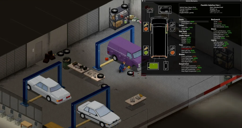 Project Zomboid Car tuning on Mac