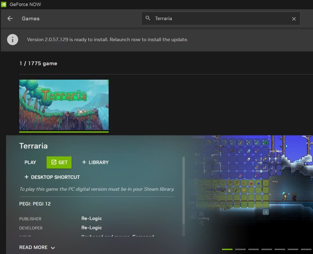 Play Terraria on GeForce Now