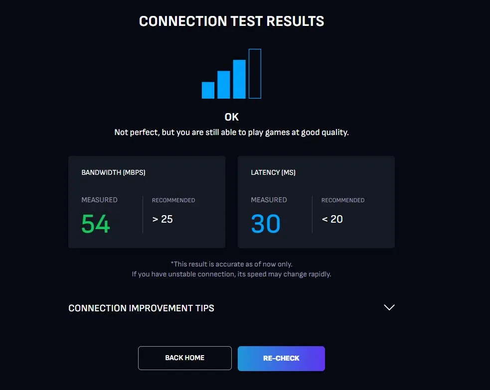 boosteroid internet test for FIFA 23 on mac