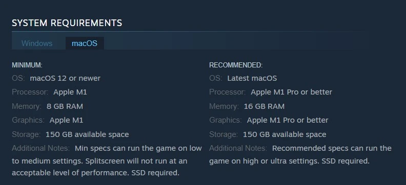 Baldur's Gate 3 Mac Requirements