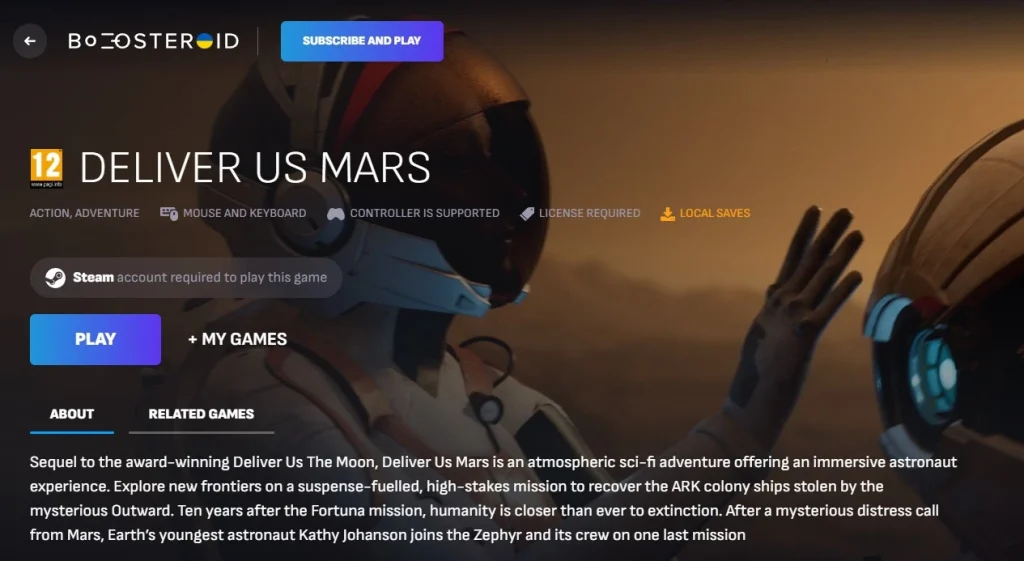 Deliver Us Mars for Mac with Boosteroid
