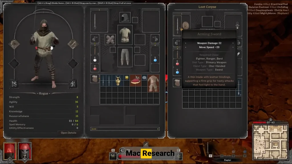Dark and Darker gameplay inventory loot